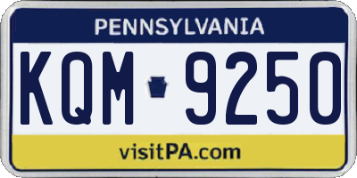 PA license plate KQM9250