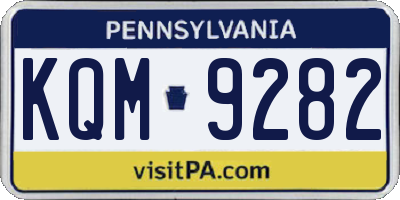 PA license plate KQM9282