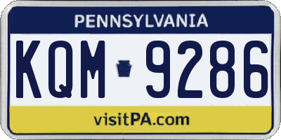 PA license plate KQM9286
