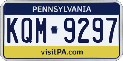 PA license plate KQM9297