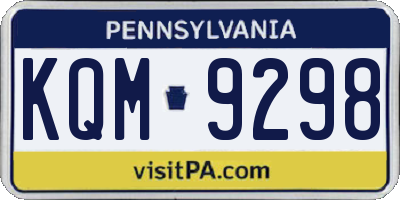 PA license plate KQM9298