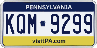 PA license plate KQM9299