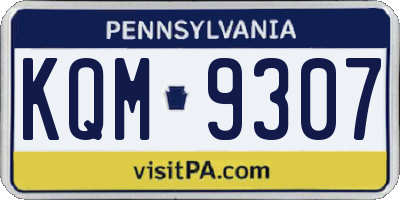 PA license plate KQM9307