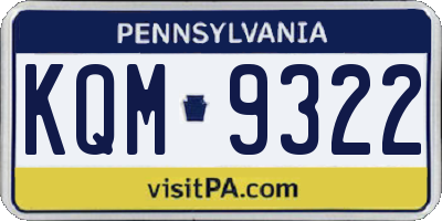 PA license plate KQM9322
