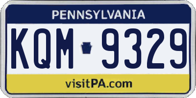 PA license plate KQM9329