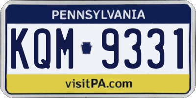 PA license plate KQM9331