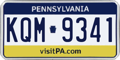PA license plate KQM9341