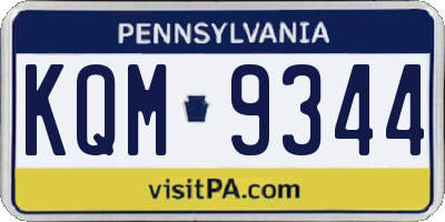 PA license plate KQM9344