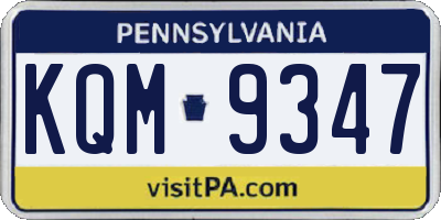 PA license plate KQM9347