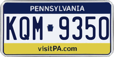 PA license plate KQM9350