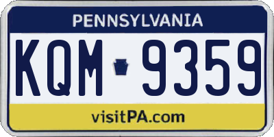 PA license plate KQM9359