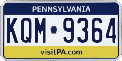 PA license plate KQM9364