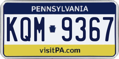 PA license plate KQM9367