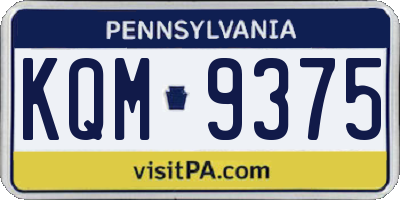 PA license plate KQM9375