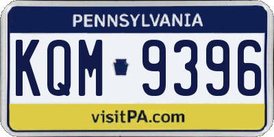 PA license plate KQM9396