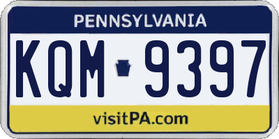 PA license plate KQM9397