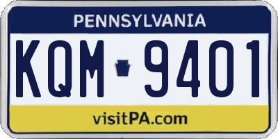 PA license plate KQM9401