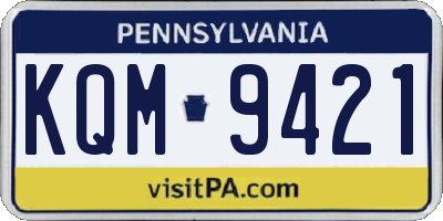PA license plate KQM9421