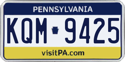 PA license plate KQM9425