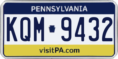 PA license plate KQM9432