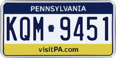 PA license plate KQM9451