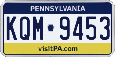 PA license plate KQM9453