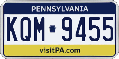 PA license plate KQM9455
