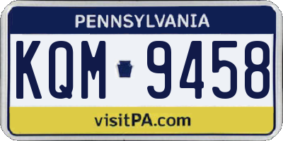 PA license plate KQM9458