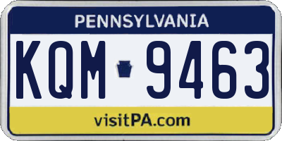 PA license plate KQM9463