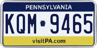 PA license plate KQM9465