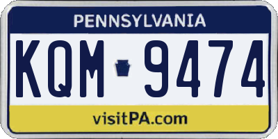 PA license plate KQM9474