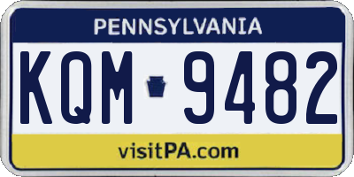 PA license plate KQM9482