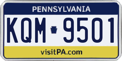 PA license plate KQM9501
