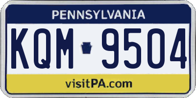 PA license plate KQM9504