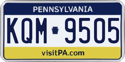 PA license plate KQM9505