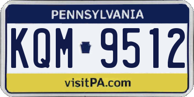 PA license plate KQM9512