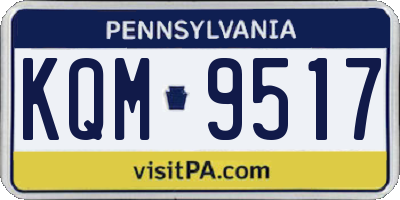 PA license plate KQM9517