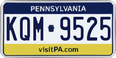 PA license plate KQM9525