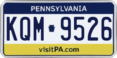 PA license plate KQM9526