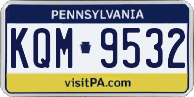 PA license plate KQM9532