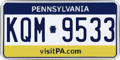 PA license plate KQM9533