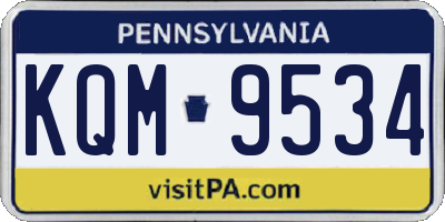 PA license plate KQM9534