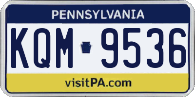 PA license plate KQM9536