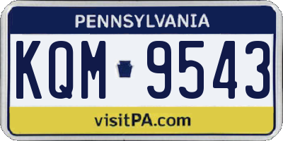 PA license plate KQM9543