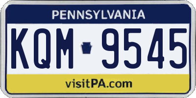 PA license plate KQM9545