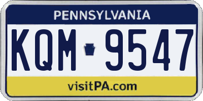 PA license plate KQM9547