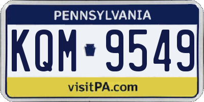 PA license plate KQM9549