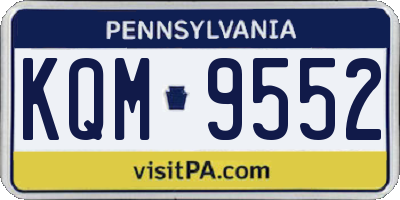 PA license plate KQM9552