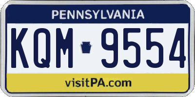 PA license plate KQM9554