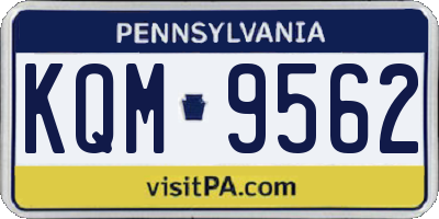 PA license plate KQM9562